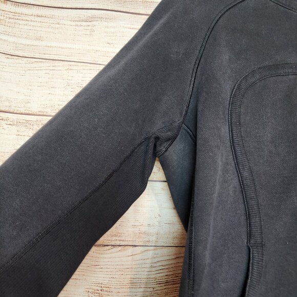 Lululemon Special Edition Scuba Hoodie Logo Size 10 Black Thumb Holes Rare Logo - Picture 4 of 16